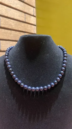 8MM Blue Sunstone (Goldstone) Bead Stretchy Cord Necklace/Bracelet/Anklet