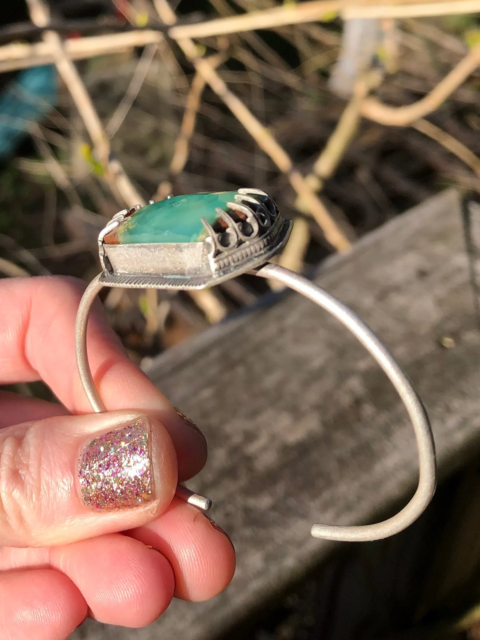 Boulder Chrysoprase Cuff Bracelet