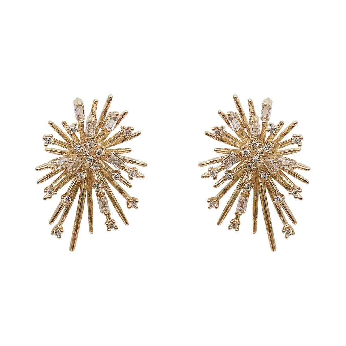 Fireworks Zircon Stud Earrings