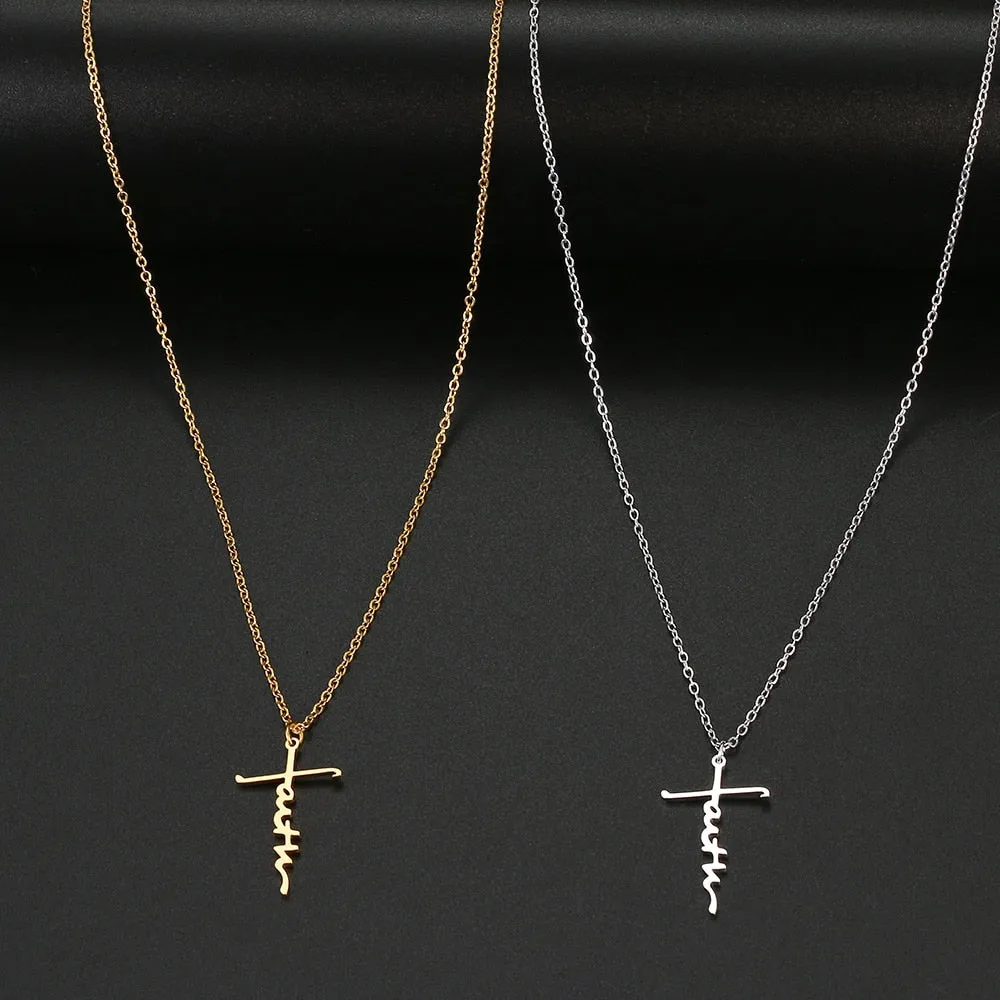 Funki Buys | Necklaces | Unisex Faith Cross Pendant Necklace
