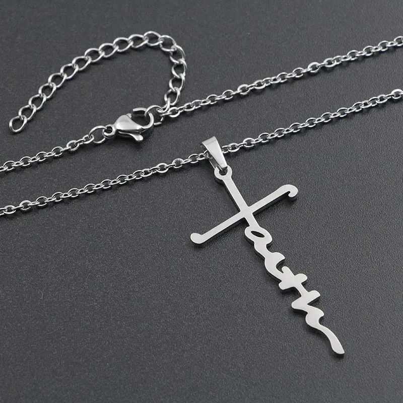 Funki Buys | Necklaces | Unisex Faith Cross Pendant Necklace