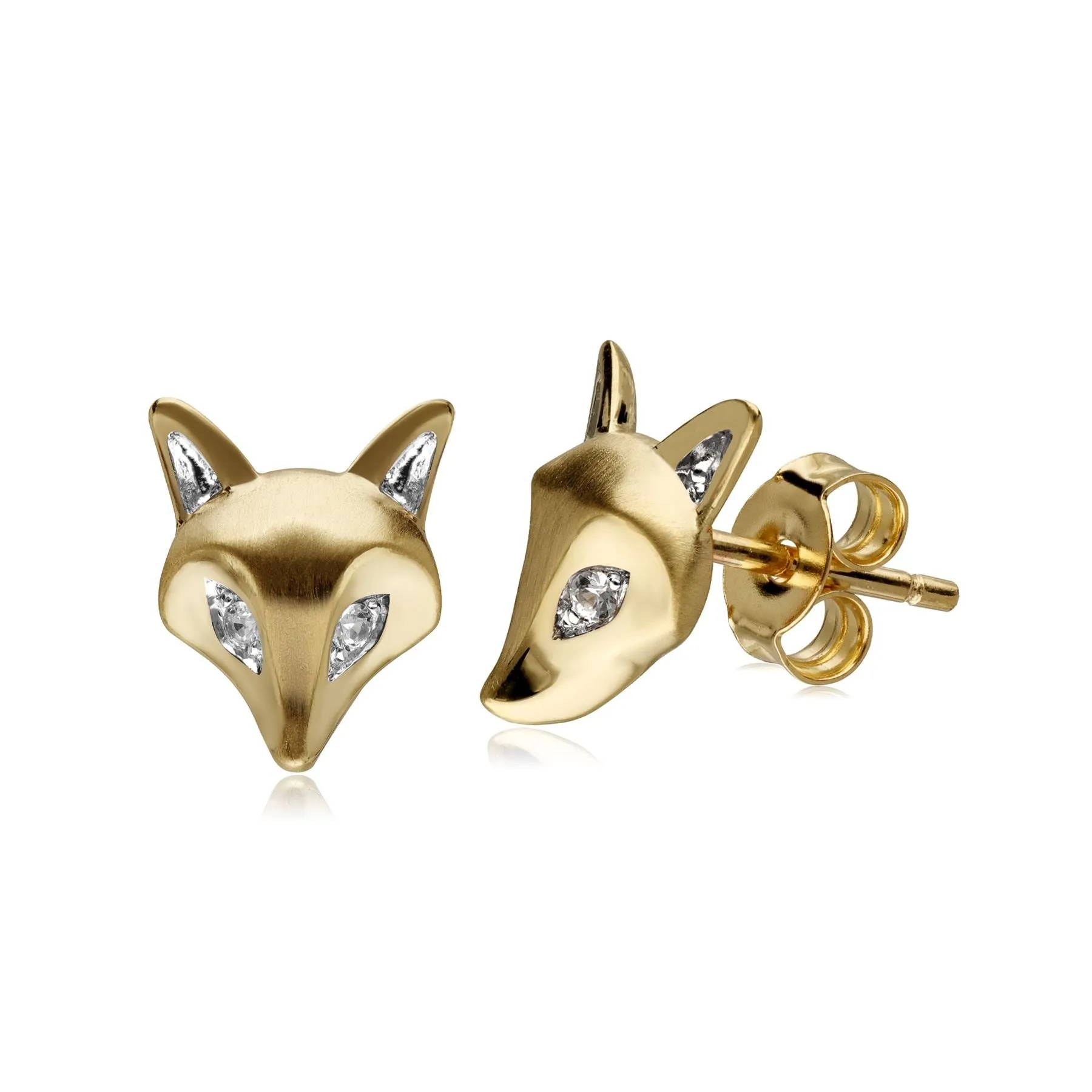 Gardenie Weiß Saphir Fuchs Ohrringe