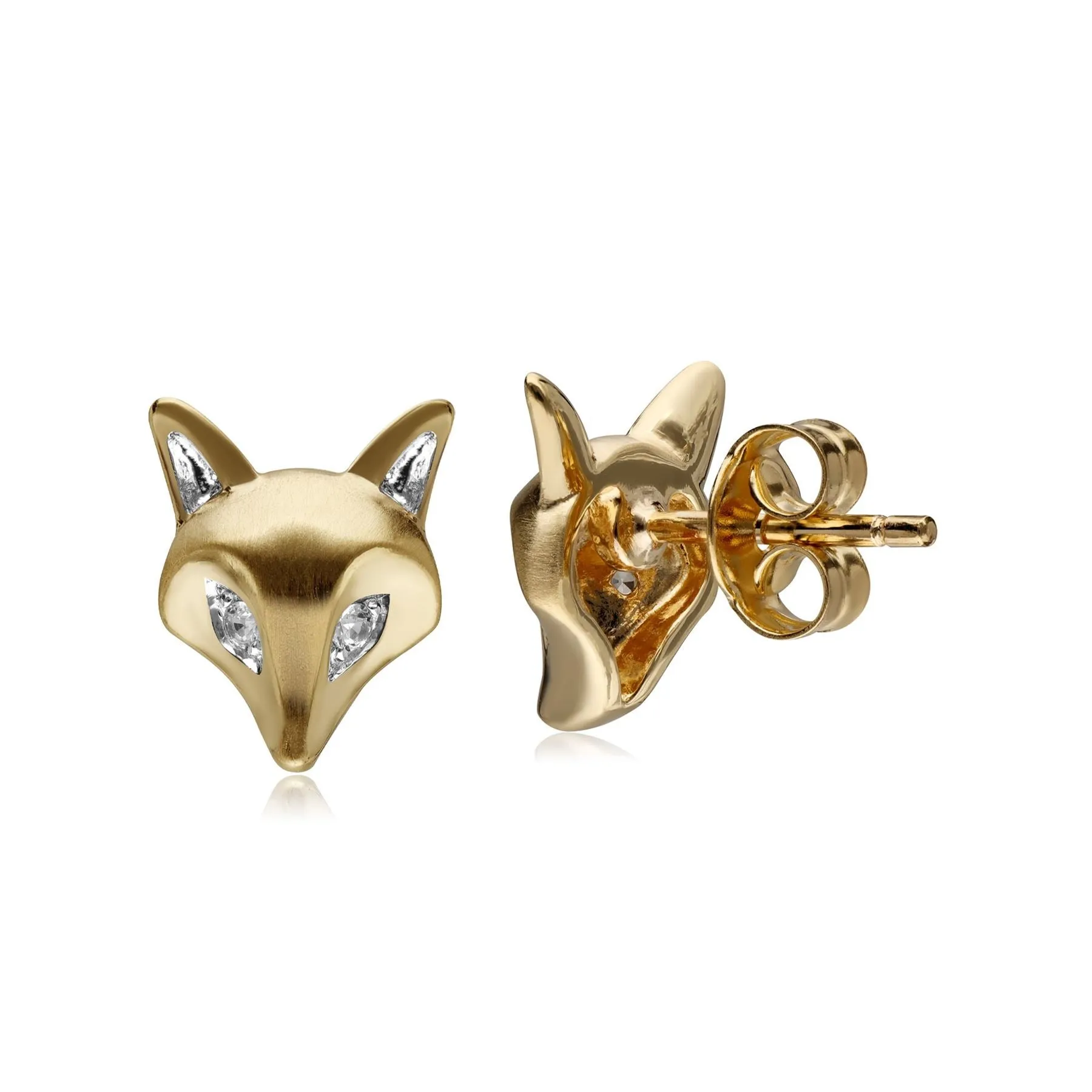 Gardenie Weiß Saphir Fuchs Ohrringe