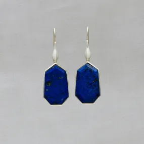 Lapis Lazuli and Silver Geometric Earrings