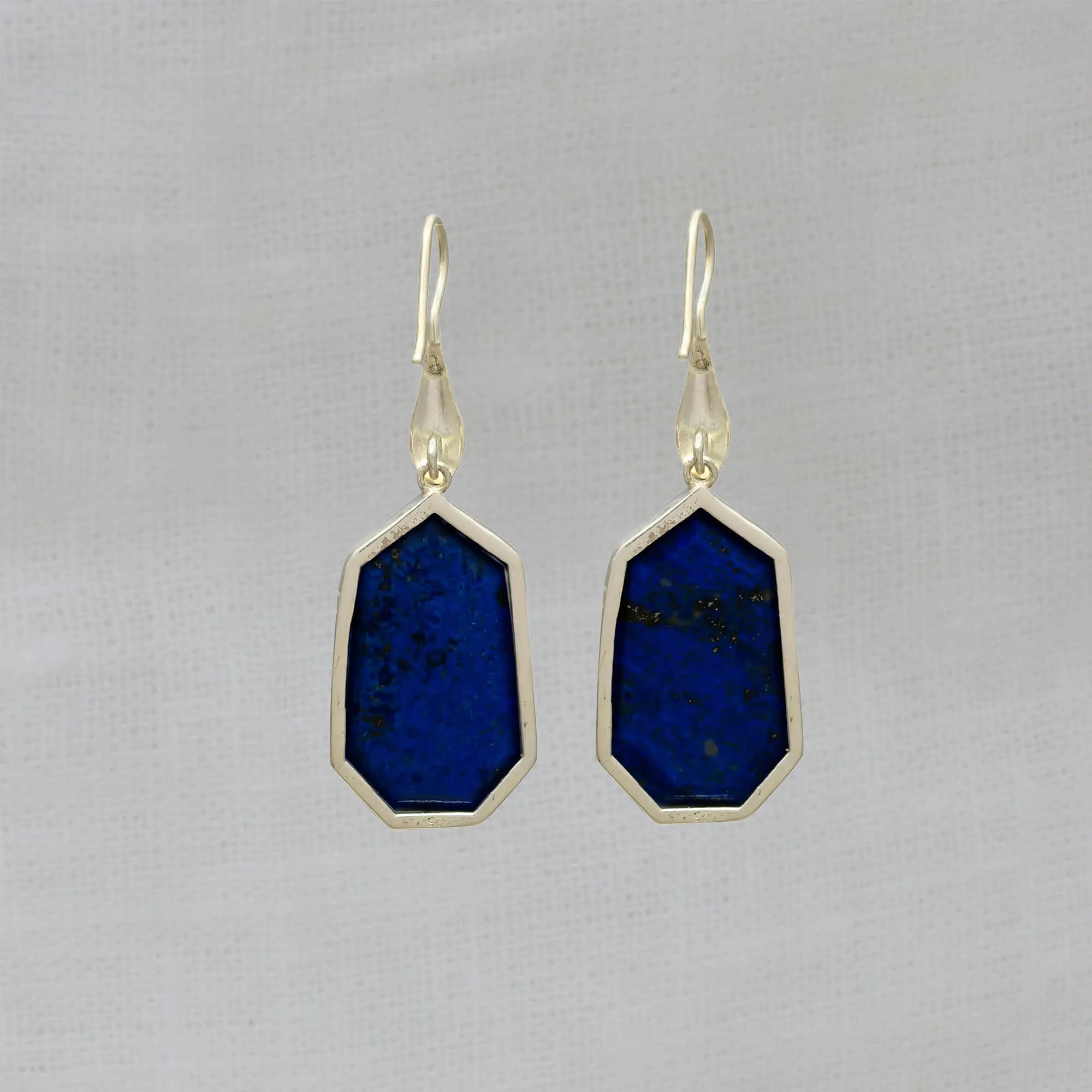 Lapis Lazuli and Silver Geometric Earrings