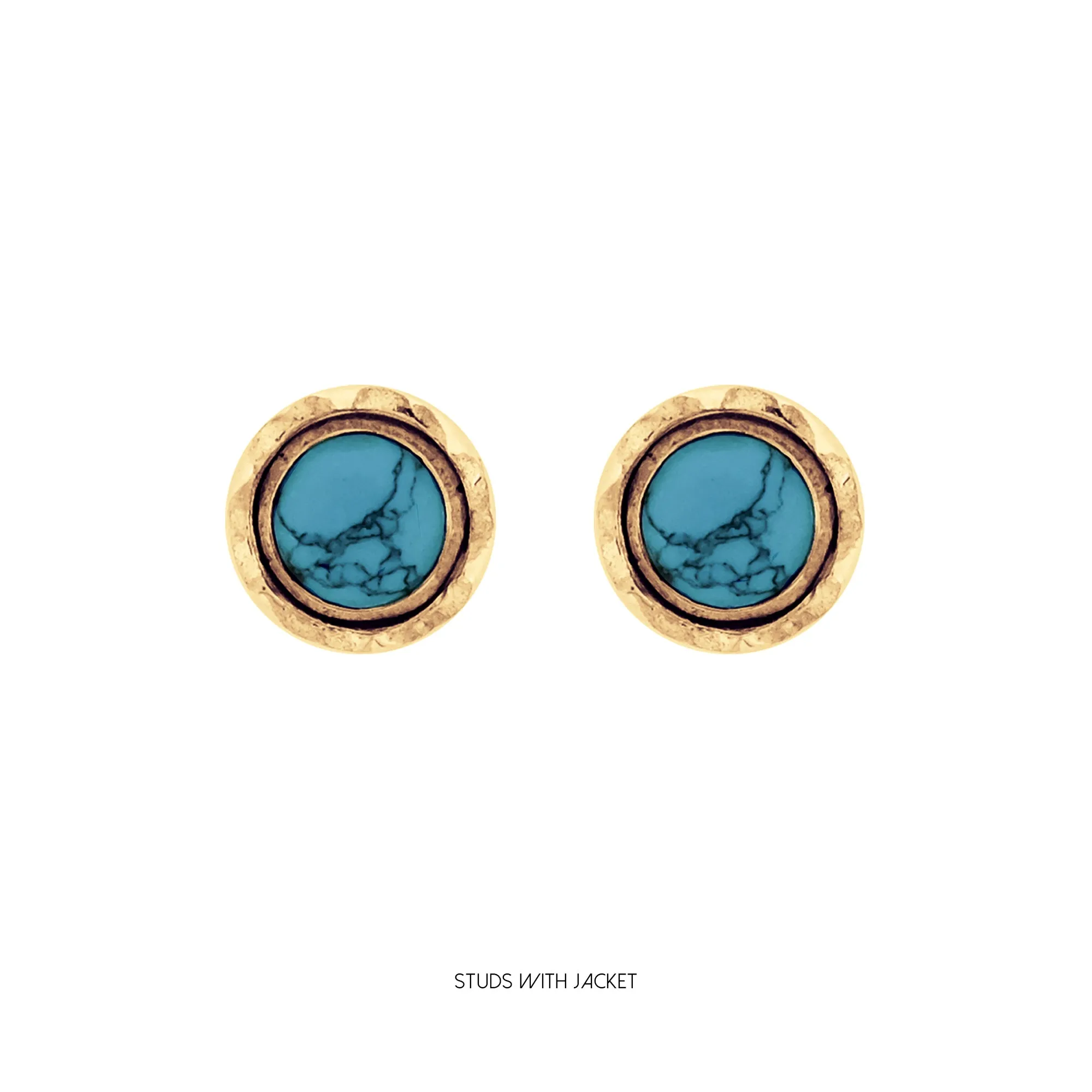 Maya Stud Earrings - Gold Turquoise