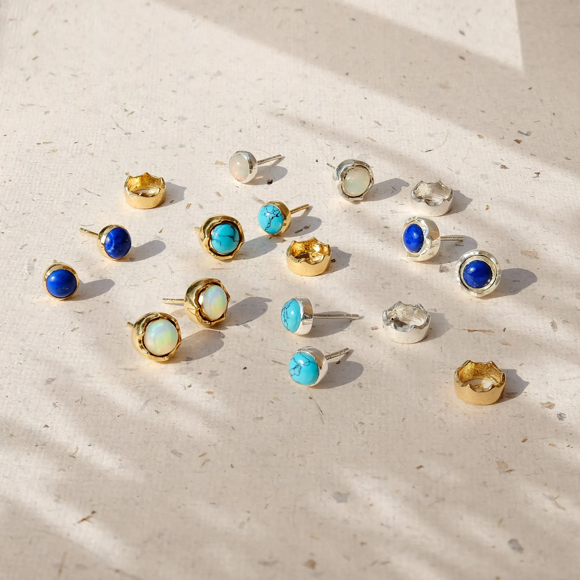 Maya Stud Earrings - Gold Turquoise