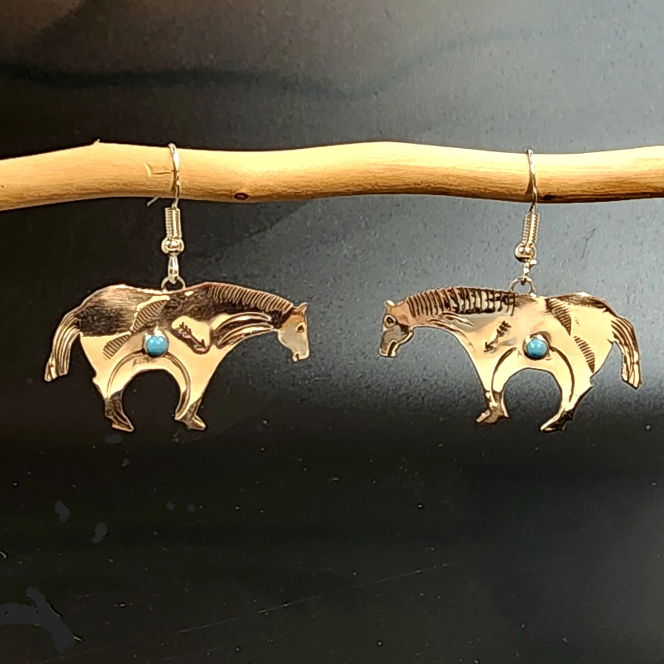 Navajo Horse Dangle Earrings